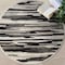 Homeroots 4 ft. Round Black & Gray Camouflage Area Rug 396196 - alternate 6